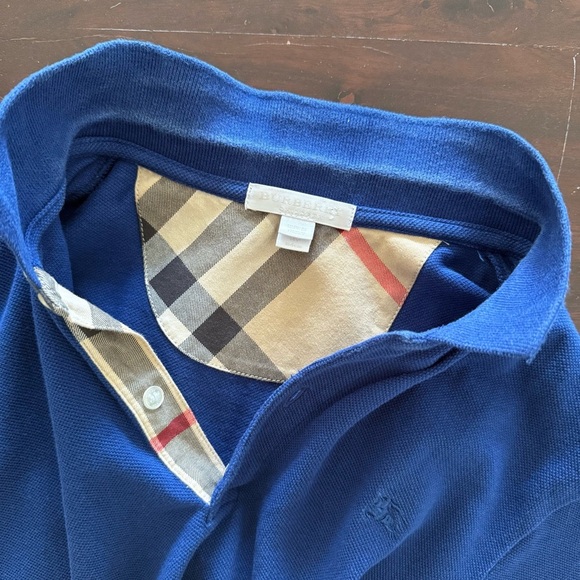 Burberry Blue Polo Shirt Classic Design - Picture 11 of 13